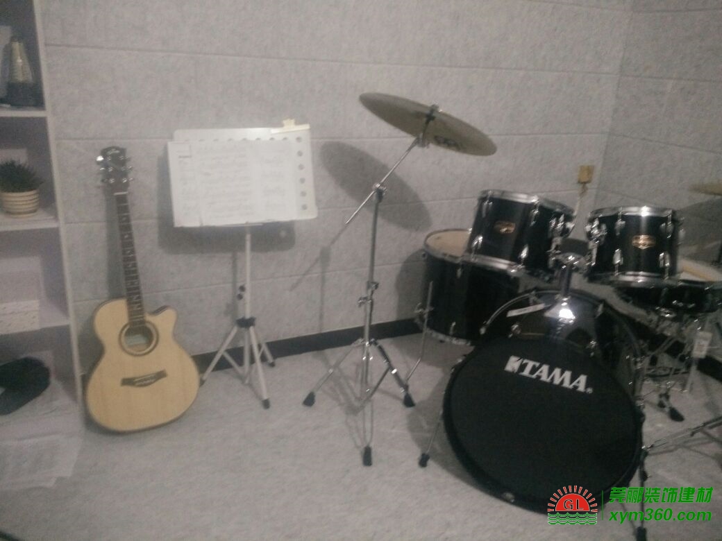 鼓房噪音處理，墻體吸音板安裝效果圖